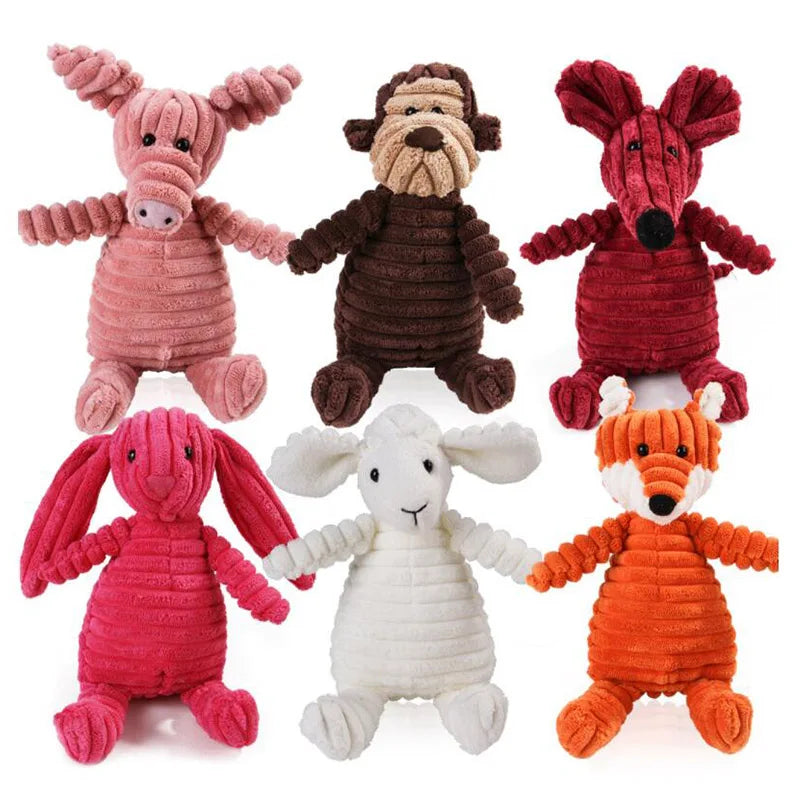 Corduroy Dog Toy – Squeaky, Soft & Tough for All Sizes