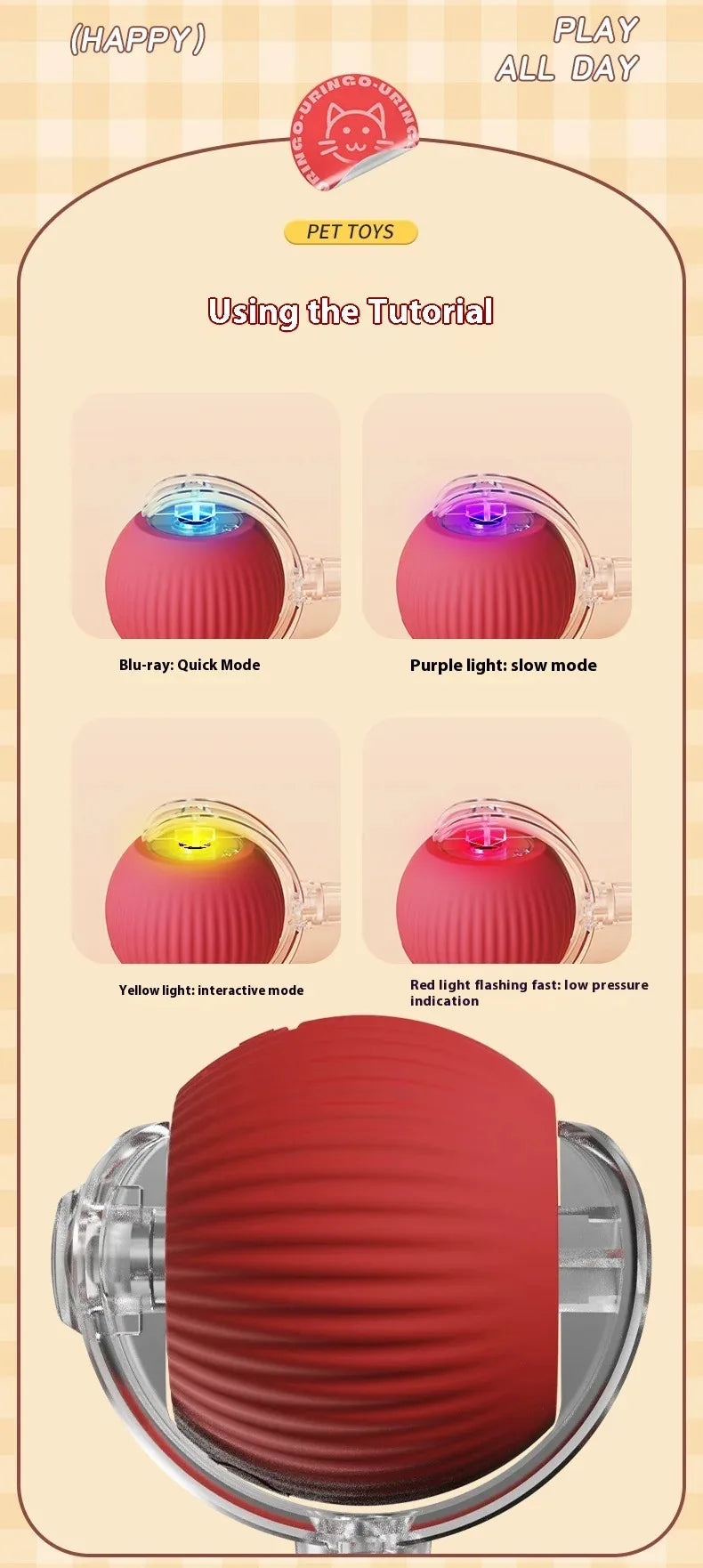 Interactive Cat Ball Toy – Rechargeable & Motion-Activated