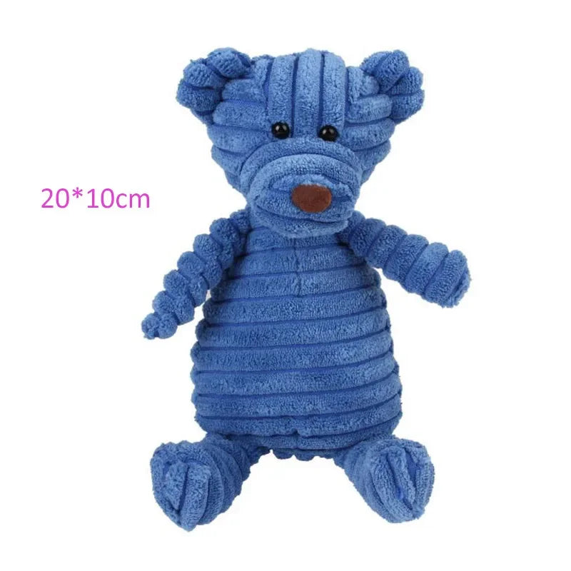 Corduroy Dog Toy – Squeaky, Soft & Tough for All Sizes