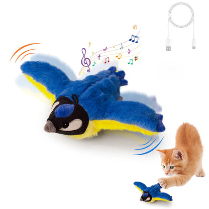 Interactive Flapping Bird Cat Toy with Realistic Sounds & Catnip – Plush Indoor Play for Cats & Kittens