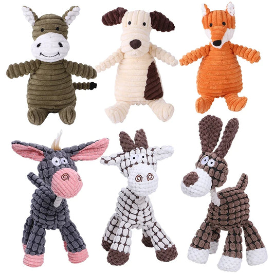 Corduroy Dog Toy – Squeaky, Soft & Tough for All Sizes
